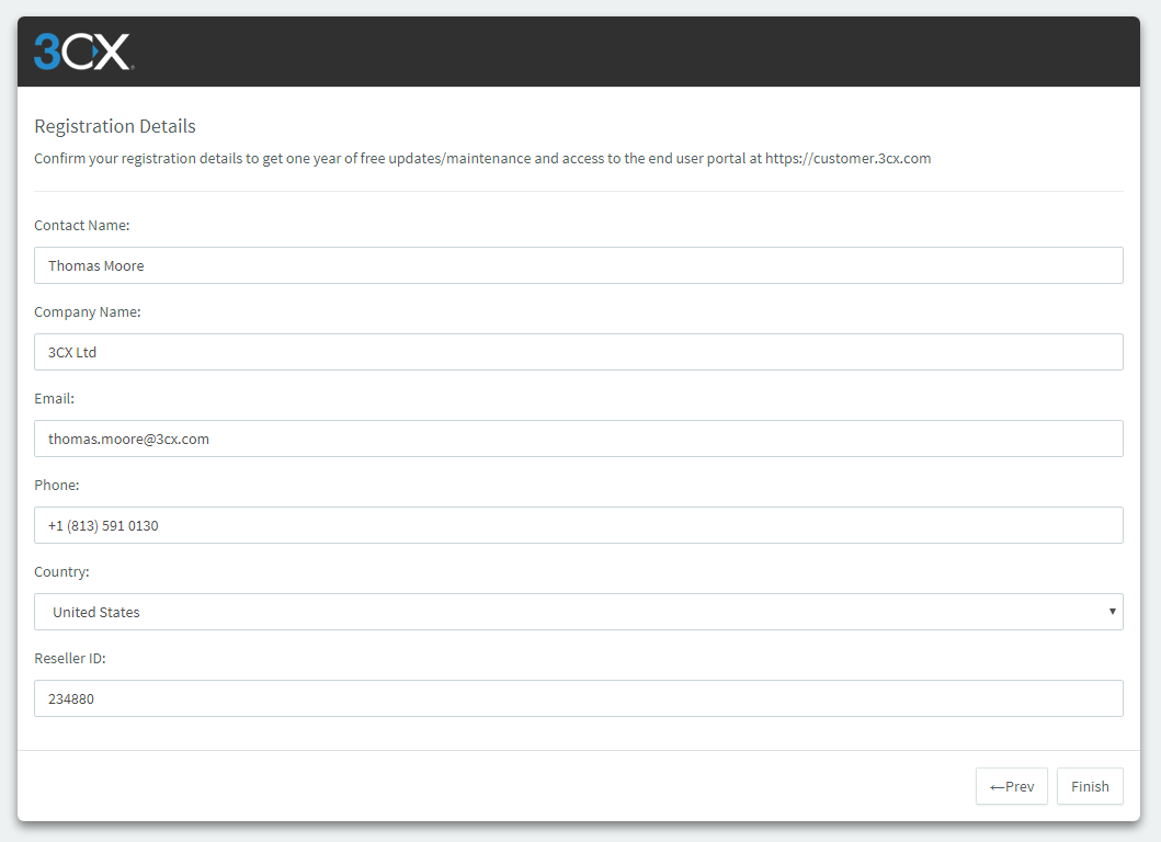 Linking a customer to your reseller account during setup