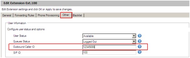 Normal Outbound Caller ID format