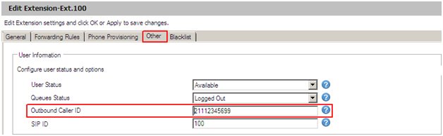 National Outbound Caller ID format National Outbound Caller ID format